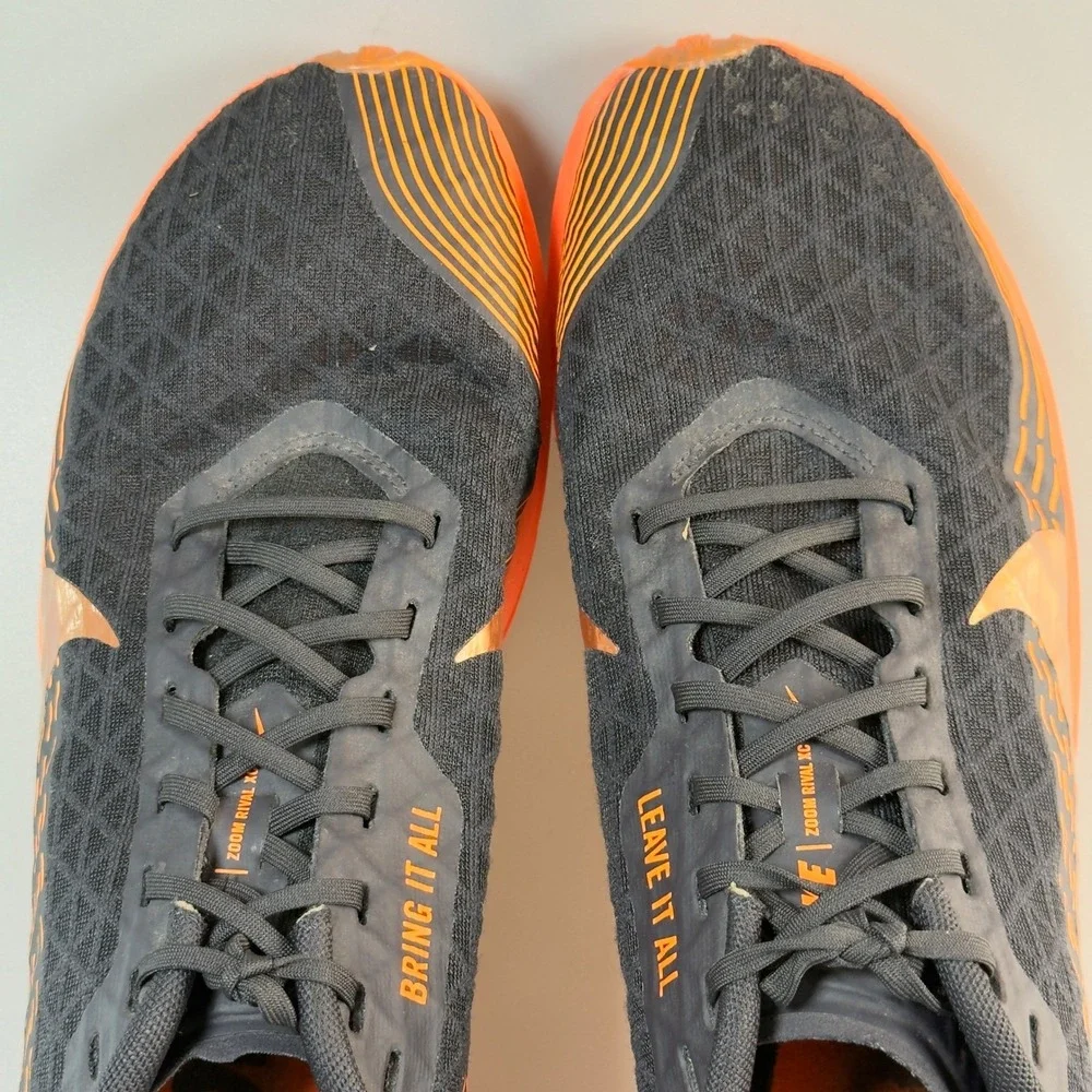Nike Zoom Rival XC Mens 10 Cross Country Spike Running Trainer Black Orange Shoe